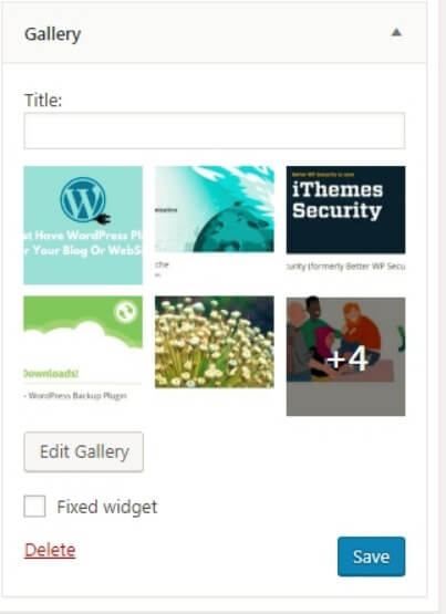 wordpress Gallery widget