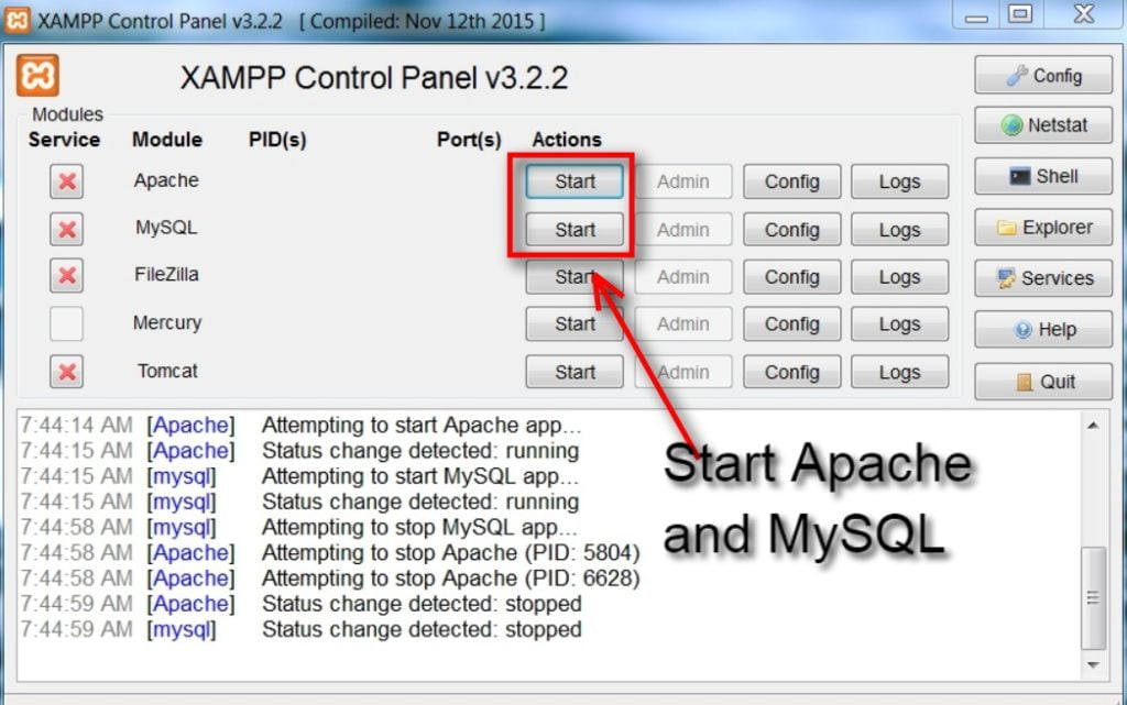 xampp for windows 7.0.9 redirect back to dashboard