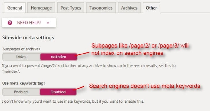 Set noindex for subpages because it will create duplicate content on search engines