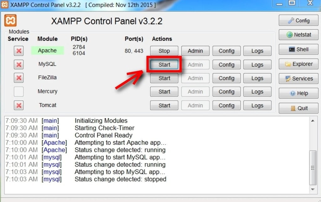 Xampp Control Panel Manageconfigure Services