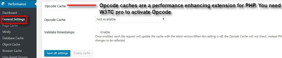 w3tc opcode cache