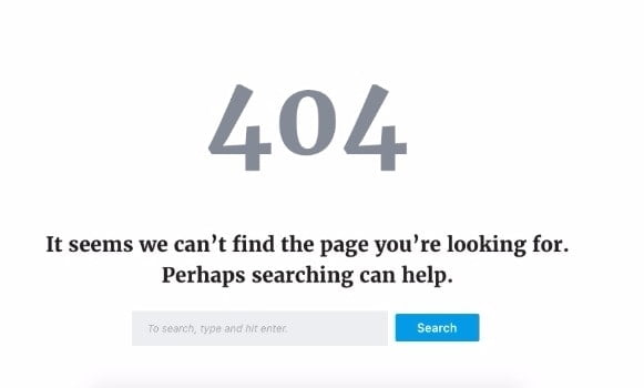 404 Page Error