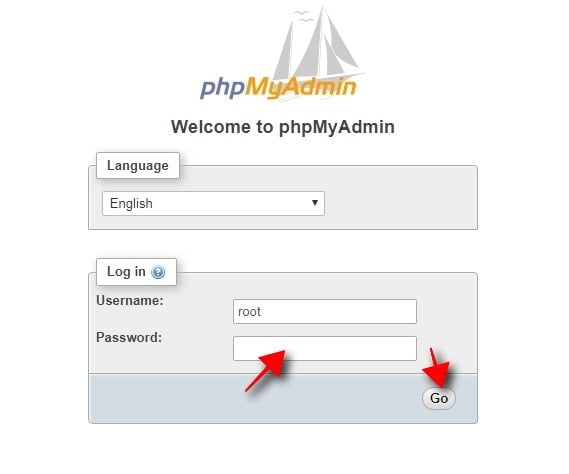 phpmyadmin change password