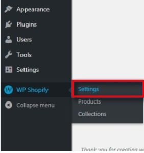 wp shopify settings