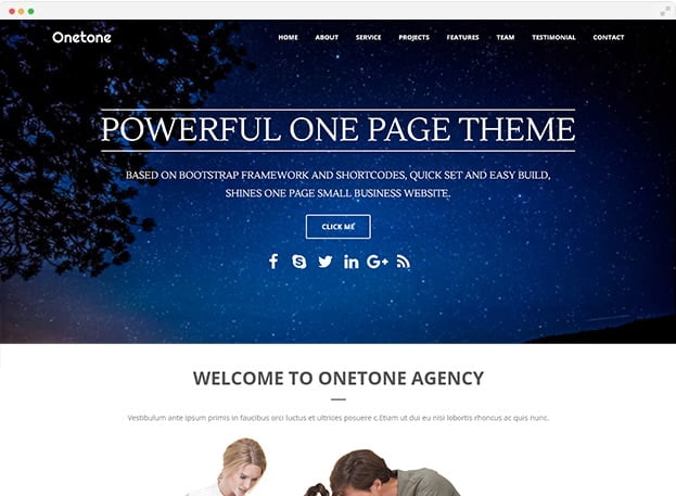 OneTone wordpress theme