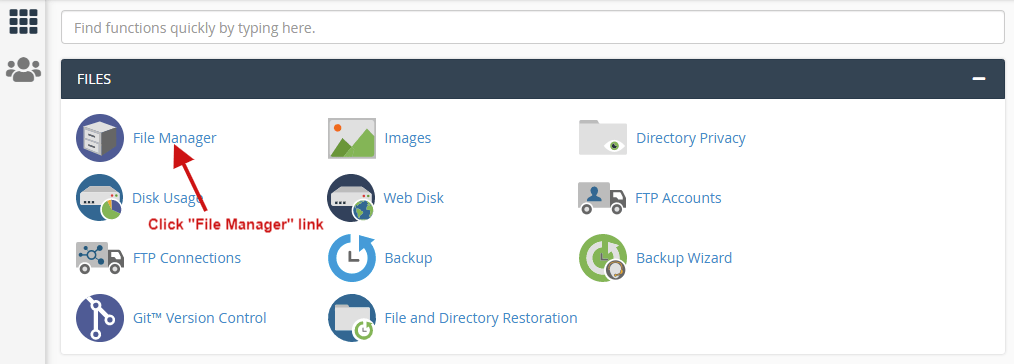 click file manager link