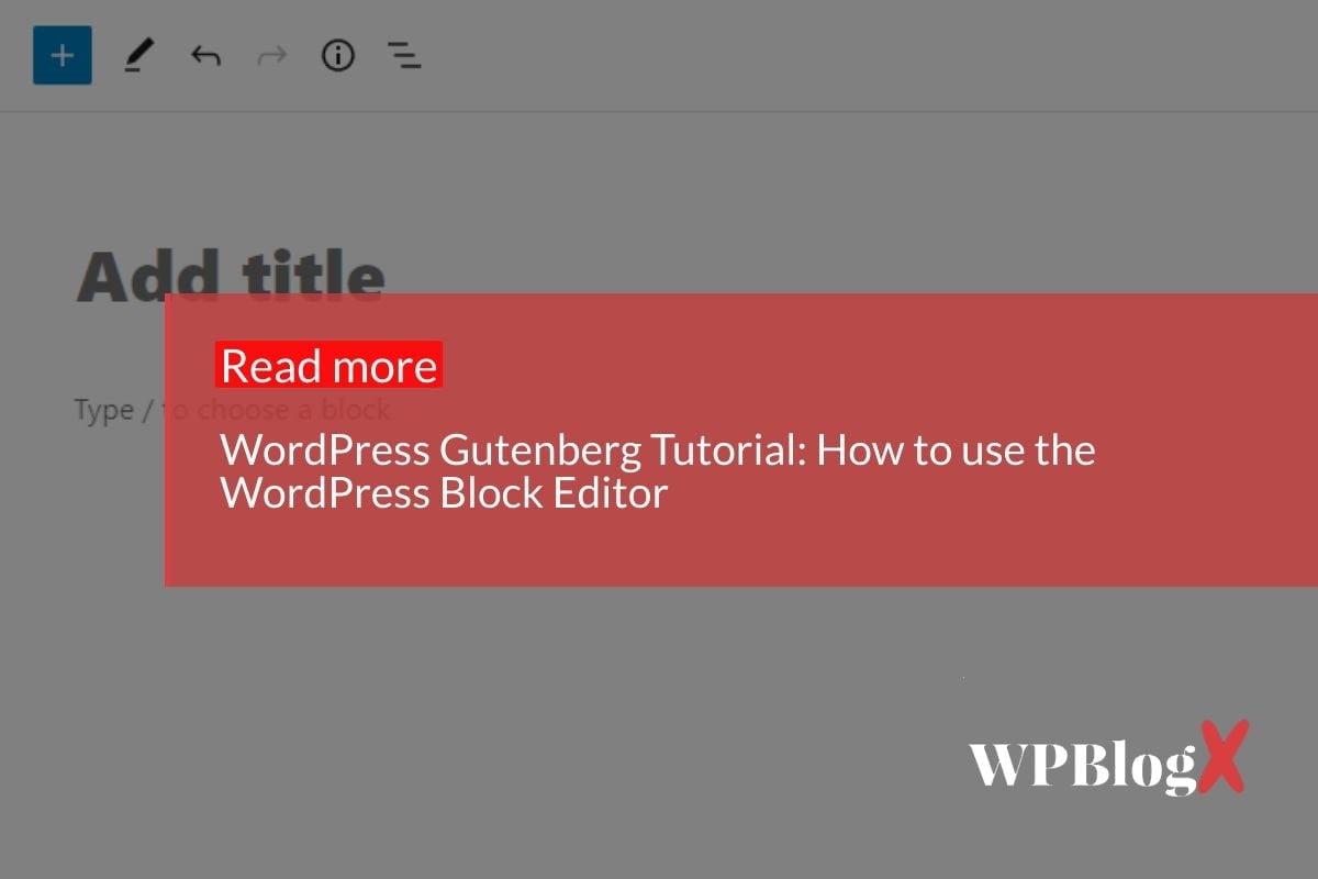 wordpress gutenberg tutorial