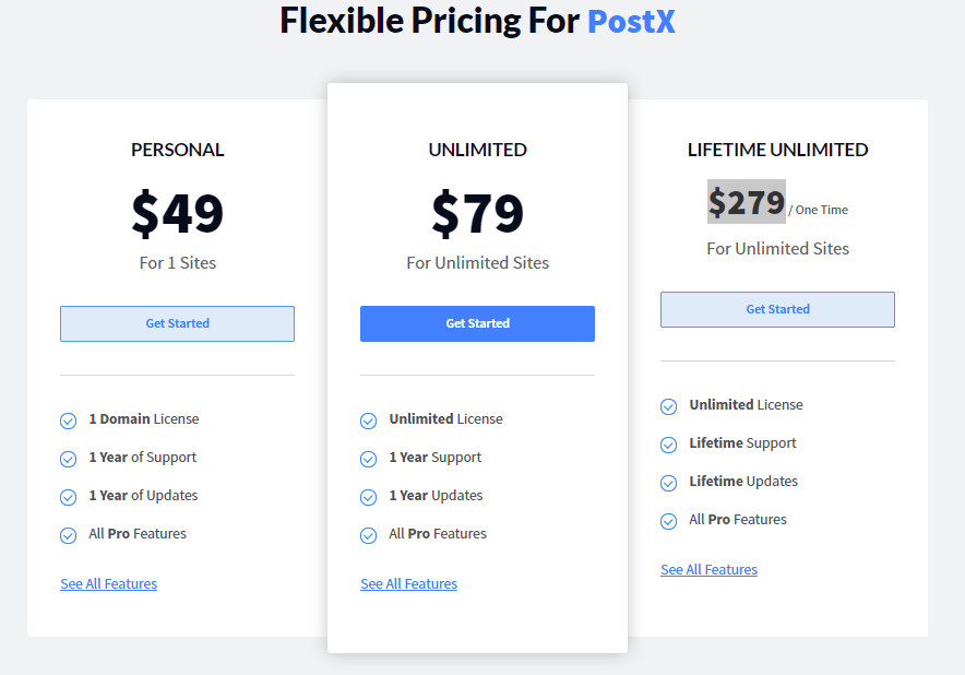 postx pricing