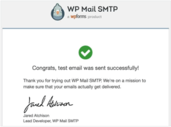 successfully test mail sent