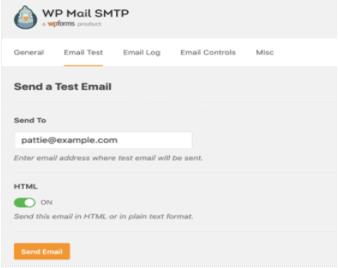 wp mail smtp test mail