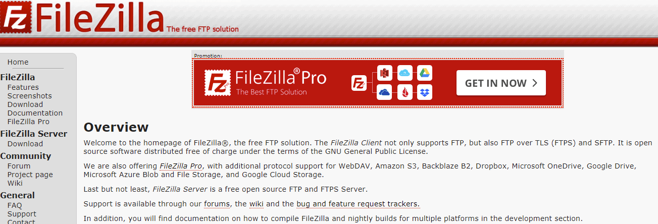 filezilla ftp client software